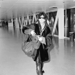 Cher at London Heathrow Airport Print, 29th March 1984 Cher at London Heathrow Airport Print, 29th March 1984