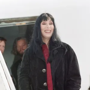 Print of Cher at London Gatwick Airport, April 1993