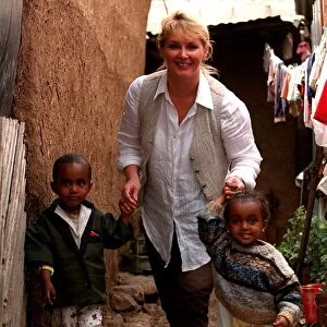 Cheryl Baker in Addis Ababa Ethiopia April 1998 Cheryl Baker TV presenter with a