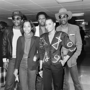Chic, Groupe de musique, Photographié à l'aéroport de Londres Heathrow, 30 septembre 1979.