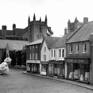 Wimborne Minster Model Town Print, Dorset 1955 Wimborne Minster Model Town Print, Dorset 1955