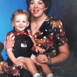 Jeremy Roberts at 2 with Mum Di, Print