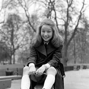 Child: Singer: Lena Zavaroni enjoying herself in Green Park, London