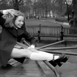 Child: Singer: Lena Zavaroni enjoying herself in Green Park, London Child: Singer: Lena Zavaroni enjoying herself in Green Park, London