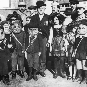 Children of Alsace with Gas Masks, 27 February 1918 Print Children of Alsace with Gas Masks, 27 February 1918 Print