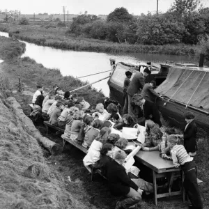Floating School on the Canal Bank Print, Circa 1960 Floating School on the Canal Bank Print, Circa 1960
