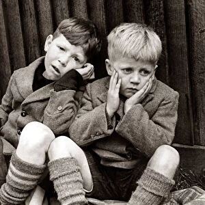 Children - Barnardos Orphanage Two boys from the home waiting for the results of