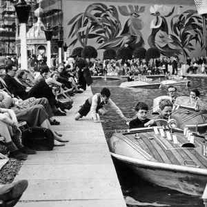 Children on Boating Lake Print, Festival of Britain 1951 Children on Boating Lake Print, Festival of Britain 1951