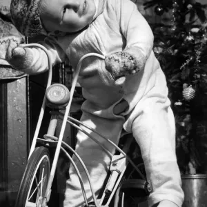Children: Boy bicycle. December 1952 Children: Boy bicycle. December 1952