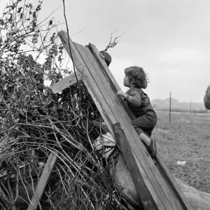Children building a bonfire on Teesside. 1971 Children building a bonfire on Teesside. 1971
