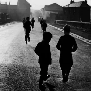 Print of Children in Cardiff's Dockland, 1966