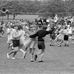 Children country dancing in Teesside. 1972 Children country dancing in Teesside. 1972