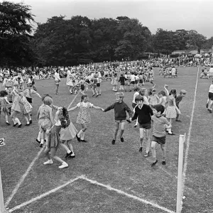 Children country dancing in Teesside. 1973 Children country dancing in Teesside. 1973