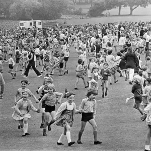 Children country dancing in Teesside. 1973 Children country dancing in Teesside. 1973