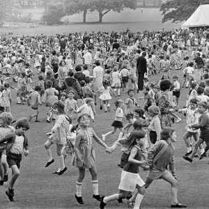 Children country dancing in Teesside. 1973 Children country dancing in Teesside. 1973