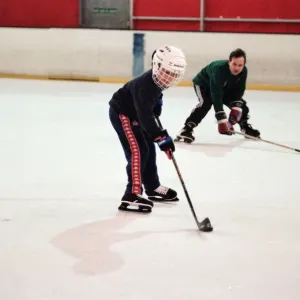 Children enjoying a game of ice hockey during half term at Billingham Forum Children enjoying a game of ice hockey during half term at Billingham Forum