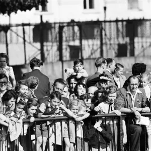 Children looking at animals at London Zoo. 21st September 1953 Children looking at animals at London Zoo. 21st September 1953