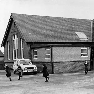 Children outside Beadnell Church of England Aided First School