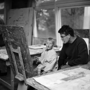 Children Painting Print, 1967