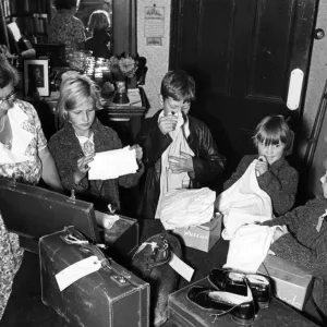 Print of Children Preparing for Evacuation, St Michaels Church School