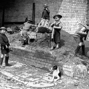 Children Play as Air Raid Wardens During the Blitz in London Print Children Play as Air Raid Wardens During the Blitz in London Print