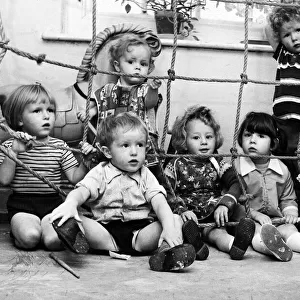 Children in a play group in Garston, which is a district of Liverpool, Merseyside