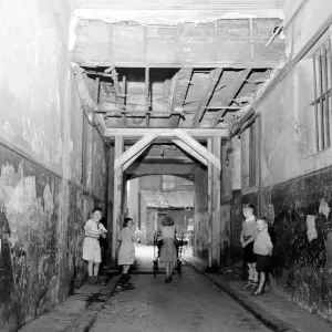 Print of Children Playing in Govan Tenement Alley, 1956
