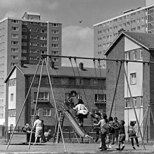 Children playing in Butetown, Cardiff. 18th May 1967