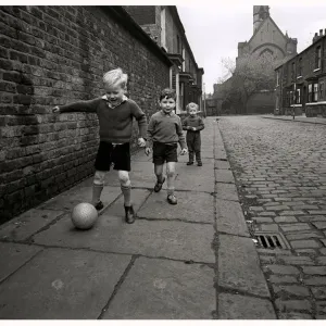 Children Playing Football in Manchester, May 1967 Print Children Playing Football in Manchester, May 1967 Print