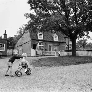 Children at Play in Greenstead Green, Essex Print 1963
