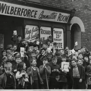 Children at R. O. Wilberforce (conservative) campaign headquarters in Hull Children at R. O. Wilberforce (conservative) campaign headquarters in Hull