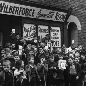 Children at R. O. Wilberforce (Conservative) campaign headquarters in Hull during Children at R. O. Wilberforce (Conservative) campaign headquarters in Hull during