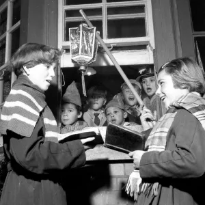 Children Singing Christmas Carols Print, 1956