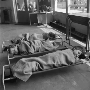 Children sleeping in between classes at Cookham Nursery School