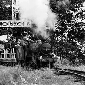 Children from St Peters Special School, Newcastle take a ride on a model steam