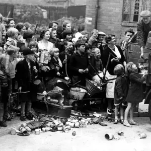 The children of Temple Green, Gateshead, were enthusiastic collectors of scrap metal for The children of Temple Green, Gateshead, were enthusiastic collectors of scrap metal for