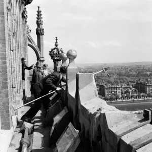 Children in Westminster Clock Tower, London. Also known by its nickname Big Ben