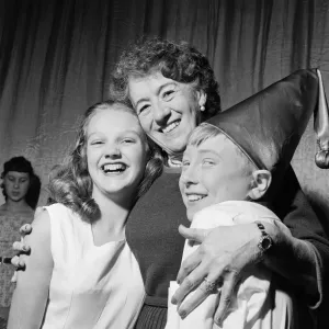 Enid Blyton with Young Noddy and Silky Stars, 1957 Print Enid Blyton with Young Noddy and Silky Stars, 1957 Print