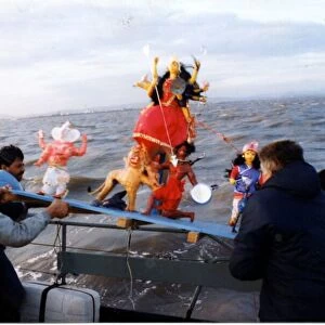 The chilly water of the Bristol Channel was the scene of a religious ritual which is