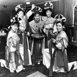 Chinese girls perform the Fairys Flower Dance at the New Year Celebrations held