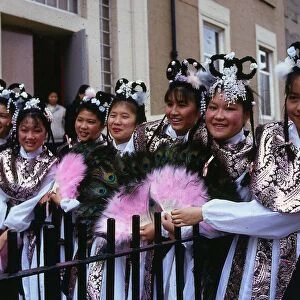 Chinese National dancers September 1988 at the opening of the Transport Museum in
