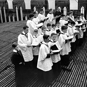These choir boys climbed to the top of Durham Cathedral