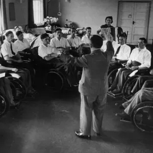Print of Wounded Servicemen in EMS Hospital Choir