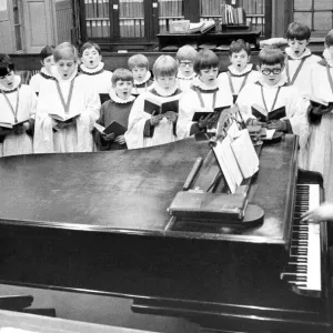The choristers of St. Nicholas Cathedral in Newcastle practising on November 25, 1971 The choristers of St. Nicholas Cathedral in Newcastle practising on November 25, 1971