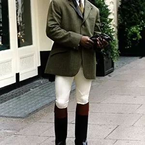 Chris Eubank Boxing In his riding outfit as he turned up for a press conference at