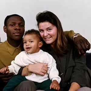 Chris Eubank Boxing with wife Karron and young son Christopher at home