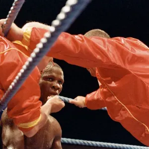 Chris Eubank defends his WBO super-middleweight title against Ron Essett at the Quinta do Chris Eubank defends his WBO super-middleweight title against Ron Essett at the Quinta do