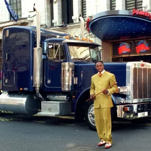 Chris Eubank in front of Peterbilt Lorry Print 1997