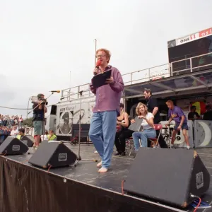 Chris Evans, DJ on Radio One, presents the Radio One Roadshow from Tenby in South Wales Chris Evans, DJ on Radio One, presents the Radio One Roadshow from Tenby in South Wales