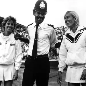 Jugadora de tenis Chris Evert Lloyd y Martina Navratilova.